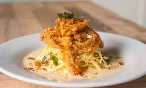 Salted Egg Soft Shell Crab Pasta - Picture of Chequers, Kuala ...