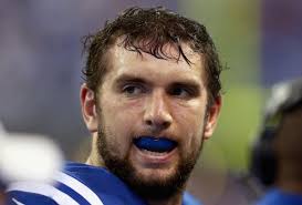 Andrew Luck was very fired up after his touchdown pass to bring his Colts within one score. So excited that he was spitting on anything and anyone within ... - andrew-luck