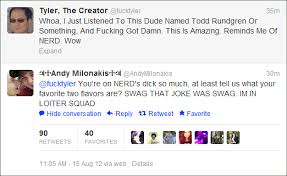 Andy Milonakis &quot;disses&quot; Tyler on Twitter - Tyler, The Creator ... via Relatably.com