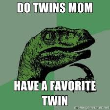 do twins mom have a favorite twin - Philosoraptor | Meme Generator via Relatably.com