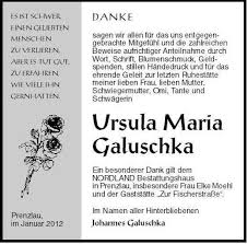 Ursula Maria Galuschka | Nordkurier Anzeigen