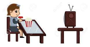 Image result for watching tv + food