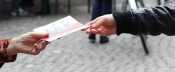 Image result for handing out flyers