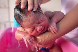 Image result for how to bathe a newborn for the first time