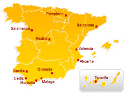 Bildresultat för españa ciudades mapa