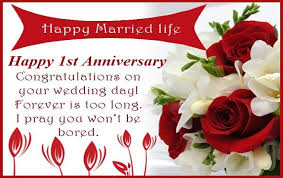 1st wedding anniversary wishes for Husband &amp; wife via Relatably.com