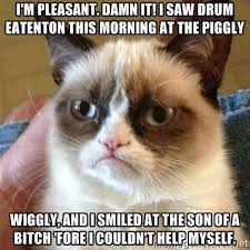 Even Grumpy Cat loves Ouiser- I&#39;m pleasant. Damn it! I saw Drum ... via Relatably.com