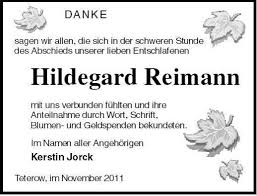 Hildegard Reimann-Teterow, im | Nordkurier Anzeigen - 006111047801