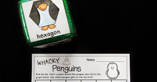FREE Printable Penguin Shapes Roll and Graph Math Center