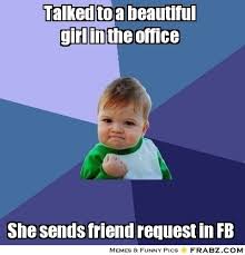 Talked to a beautiful girl in the office... - Success Kid Meme ... via Relatably.com