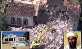 Infamous bin Laden mansion where neighbors witnessed family airlifted after 9/11 is demolished