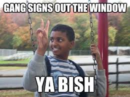 gang signs out the window ya bish - Reckless Rohin - quickmeme via Relatably.com
