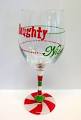 Christmas Hand Painted Wine glasses by WhitsWineGlasses on