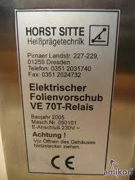 Horst Sitte Elektrischer Folienvorschub VE 70T-Relais ELEKTRONIK ...