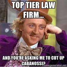Top tier law firm... And you&#39;re asking me to cut up cabanossi ... via Relatably.com