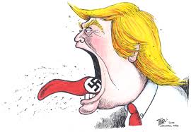 Image result for Cartoon Trump comparison to Hitler