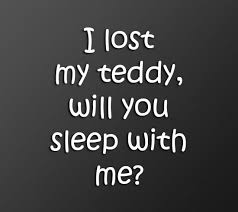 i-lost-my-tedy-will-you-sleep-with-me-funny-love-quote.jpg via Relatably.com