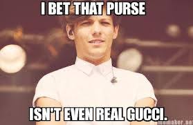 Such a sass master. Louis tomlinson Gucci meme one directio | Keep ... via Relatably.com