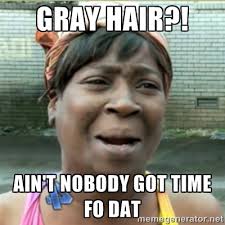 GRAY HAIR?! Ain&#39;t nobody got time fo dat - Ain&#39;t Nobody got time ... via Relatably.com