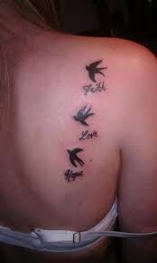 Faith, love and hope tattoos on back - Tattoo Mania via Relatably.com