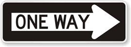 MUTCD One Way Signs, One Way, Diamond Grade Reflective Aluminum Sign, 18"x6"